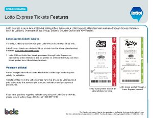 Lotto express tickets