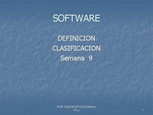 Software definicion y clasificacion