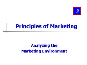 3 Principles of Marketing Analyzing the Marketing Environment