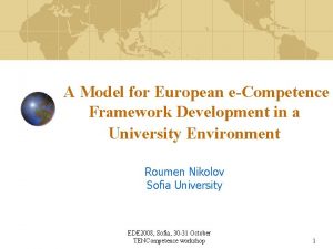 A Model for European eCompetence Framework Development in