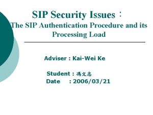 Sip security issues