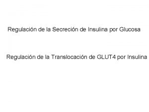 Regulacin de la Secrecin de Insulina por Glucosa