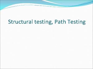 Basis path testing