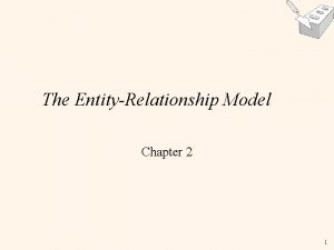 The EntityRelationship Model Chapter 2 1 Database Design