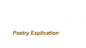 Explication of a poem