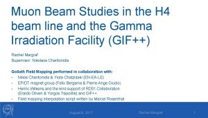 Muon Beam Studies in the H 4 beam