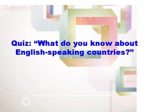 Quiz What do you know about Englishspeaking countries