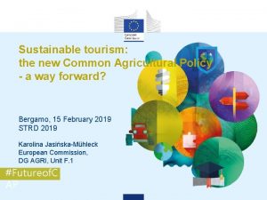 Sustainable tourism the new Common Agricultural Policy a