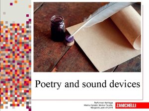 Poetry and sound devices zanichelli