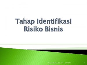 Tahap Identifikasi Risiko Bisnis Resista Vikaliana S Si