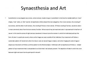 Synesthesia definition