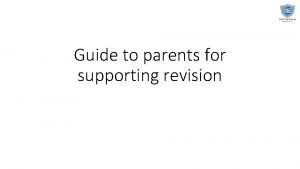 Guide to parents for supporting revision English Key