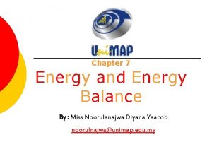 Open system energy balance Open system energy balance