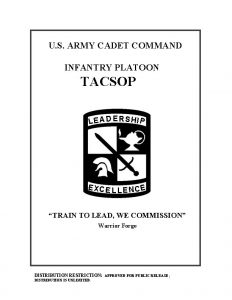 U S ARMY CADET COMMAND INFANTRY PLATOON TACSOP