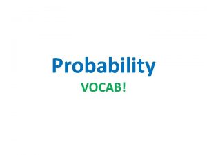 Probability vocab