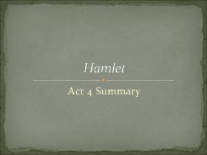 Hamlet act 2 character analysis