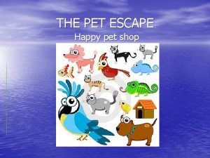 THE PET ESCAPE Happy pet shop The pet