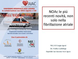 NOAc le piu recenti novita non solo nella