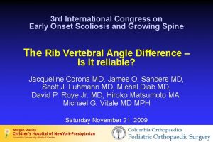 3 rd International Congress on Early Onset Scoliosis