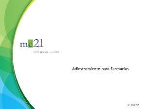 Adiestramiento para Farmacias rev Enero 2020 Agenda del