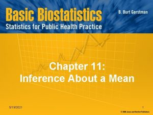 Chapter 11 Inference About a Mean 5192021 1