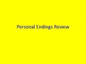 Personal endings