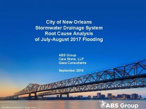 City of New Orleans Stormwater Drainage System Root