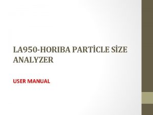 Horiba particle size analyzer manual