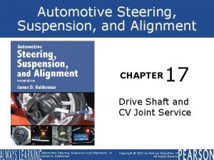 Automotive Steering Suspension and Alignment CHAPTER 17 Drive