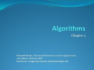 Algorithms Chapter 3 Kenneth Rosen Discrete Mathematics and