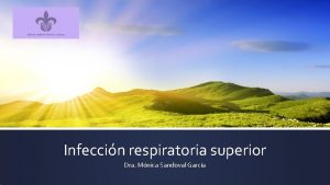 Infeccin respiratoria superior Dra Mnica Sandoval Garca Objetivos