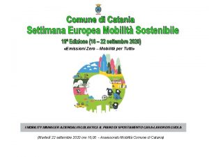 Emissioni Zero Mobilit per Tutti Seminario I MOBILITY