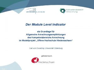 Der Module Level Indicator als Grundlage fr Allgemeine