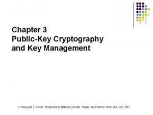 Chapter 3 PublicKey Cryptography and Key Management J