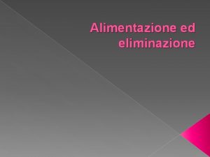 Alimentazione ed eliminazione La Piramide alimentare Il Fabbisogno