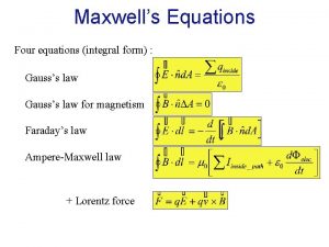 Integral form of maxwell equation