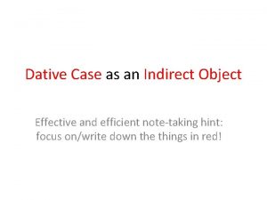 Dative indirect object