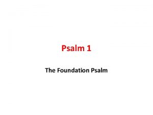 Psalm 1 outline