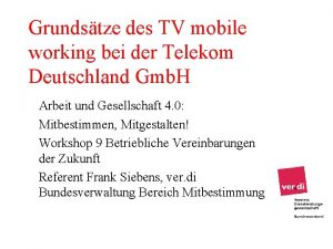 Grundstze des TV mobile working bei der Telekom