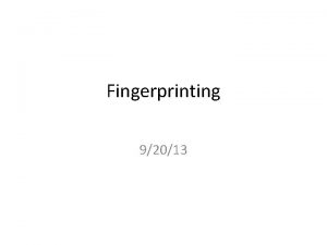 Fingerprinting 92013 History of Fingerprinting 1924 in 1924