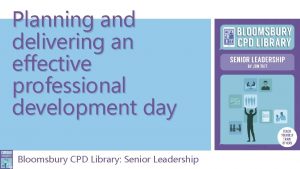 Planning and delivering an effective professional development day