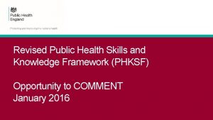 Public health skills and knowledge framework