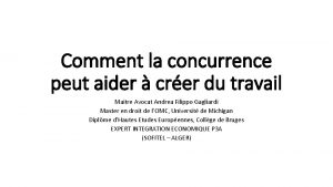 Comment la concurrence peut aider crer du travail