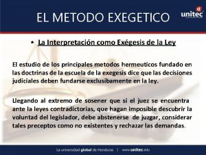 EL METODO EXEGETICO La Interpretacin como Exgesis de