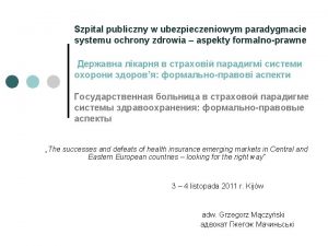 Szpital publiczny w ubezpieczeniowym paradygmacie systemu ochrony zdrowia