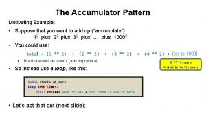 Accumulator pattern