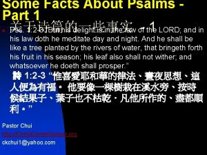 Facts about the book of psalms