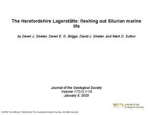 The Herefordshire Lagersttte fleshing out Silurian marine life