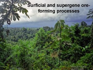Surficial and supergene oreforming processes Photo by Francois