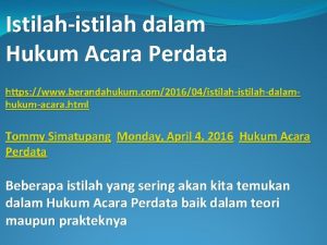 Istilahistilah dalam Hukum Acara Perdata https www berandahukum